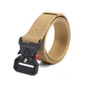 Outdoor tactical nylon belt with durable metal quick release cobra buckle for hiking and sports. - 125cm / Khaki