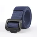 Ceinture tactique en nylon pour homme avec boucle noire solide, ceinture de loisirs en toile - 125cm / Bleu