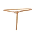 Cintura sottile minimalista da donna in pelle PU con fibbia ad anello in metallo chic. - Kaki
