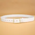 Stijlvolle witte PU lederen casual herenriem met goudkleurige gesp voor uw dagelijkse jeans - 115cm / Wit