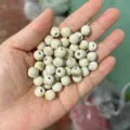 Detailed close-up of smooth round ceramic beads, natural beige DIY jewelry materials. - 6mm Round Beads, Hole Approx. 3mm / Grassland Scenery (Price for 1 Piece)