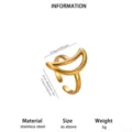 Geometrische open ring van roestvrij staal, minimalistische gouden verstelbare ring. - Open Verstelbaar / Minimalistisch Stroomlijnd Stijl (JZ9858)
