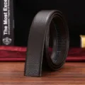Cintura da uomo in pelle marrone cinturino di ricambio automatico senza fibbia 3.5cm - 105-125cm / Nastro per bordi color caffè