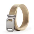 Men's Tactical Nylon Belt Casual Outdoor Military Webbing Belt with Metal Automatic Buckle - Khaki / 120cm
