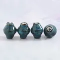 Jingdezhen ceramic conch beads retro blue cracked glaze loose beads DIY jewelry making - High-Temp Glaze Blue Bead