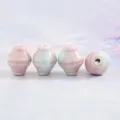 Jingdezhen ceramic conch shaped loose beads for DIY jewelry making, straight hole variant. - Pink Guifei Style (Kiln Transmutation Color Random)