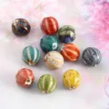 Colorful retro watermelon ceramic loose beads for DIY handmade bracelet jewelry accessories - 16mm Watermelon-Style Mixed Color Ceramic Beads