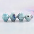Jingdezhen Ceramic Conch Beads Blue Retro DIY Jewelry Necklace Loose Beaded Accessories - Blue Concubine (Random Reactive Glaze Color)