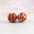 Retro watermelon ceramic beads bulk DIY jewelry accessories, red brown glazed finish. - 16mm Watermelon-Style Glazed Ceramic Beads - Red