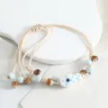 Keramik Fisch Armband niedlicher Ozean Stil geflochtene Kordel Schmuck fur Damen und Madchen - Polka-Dot-Fisch (Weiß)