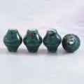 Retro Jingdezhen Ceramic Conch Beads Straight Hole DIY Jewelry Making Necklace 1piece - Green Spotted Stone