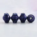 Blue ceramic conch beads DIY jewelry accessories with direct hole for necklace making 4pcs - Solid Royal Blue