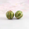 Perle di ceramica anguria retrò perle sfuse accessori per gioielli fai da te fatti a mano - Perline in ceramica da 16 mm stile anguria - verde smaltato