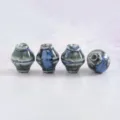 Blue ceramic conch beads vintage porcelain loose beads for DIY jewelry necklace accessories - Blue Rain