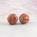 Perle di ceramica anguria vintage sfuse per i tuoi accessori di gioielli e braccialetti fai da te - Rosa smalto fiore di anguria 16 mm