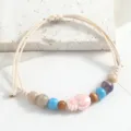 Fresh ceramic beaded bracelet for women, niche design boho style hand jewelry accessory. - Pink Heart Strawberry Beads