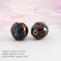 Perle di ceramica anguria retro Jingdezhen perline sfuse accessori gioielli fai da te - Blu reale smalto fiore di anguria 16 mm