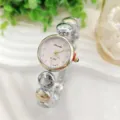 Elegante Damen Quarzuhr mit Zifferblatt und stylischem Perlenarmband für den Alltag. - Zweifarbig Gold Rosa