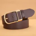 Heren Casual PU Leren Riem Vintage Doorngesp Retro Bruine Tailleriem Jeans - 115cm / koffiekleur