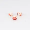 Jingdezhen ceramic beads DIY jewelry making accessories white red abstract pattern 8mm - White Speckled Red