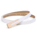 Ceinture fine blanche femme boucle dorees minimalistique accessoire jean decontracte - Blanc