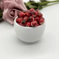 Red and black ceramic beads for DIY jewelry making and handmade accessories crafts. - Red Splashed with Black