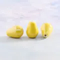 Gelbe Keramik Tropfen Loose Perlen DIY Schmuck Zubehör gerade Loch Armband Material - Glänzende kleine Wassertropfen Hellgelb