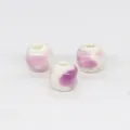 DIY Κεραμικές χάντρες Jingdezhen στυλ μωβ λευκό χειροποίητο βραχιόλι αξεσουάρ δώρο - Λευκό με ανοιχτό μωβ κηλίδες