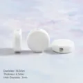 White flat ceramic loose beads for DIY jewelry making, smooth round spacer beads access. - Glossy Flat Drum Beads in White