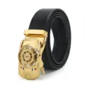 Luxe heren lederen riem met gouden roterende auto voorzijde automatische gesp business stijl. - Stijl 12
