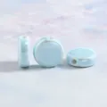 Light blue ceramic flat round loose beads DIY jewelry making bracelet accessories 16.5mm - Glossy Flat Drum in Light Blue