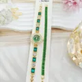 Femme montre or vert cristal diamant bracelet ensemble luxe quartz montre-bracelet - Vert