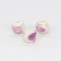 10mm Ceramic Splash Glazed Loose Beads Purple and White DIY Jewelry Craft Accessories - 10mm Splashed Glaze, 2.8mm Hole / White with Light Purple Speckles