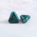 Retro ceramic triangle beads turquoise glaze DIY bracelet necklace jewelry accessories - Triangle 16*8.5mm / Green Spotted Stone