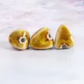 Retro ceramic beads irregular zongzi shape loose beads DIY bracelet jewelry making parts - Small Zongzi Shape Flow Glaze Yellow