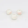 10mm white ceramic loose beads with pink glazed finish, ideal for DIY jewelry making. - 10mm Splashed Glaze, 2.8mm Hole / White Splashed with Pink