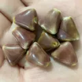 Vintage ceramic triangle beads, glazed DIY charm beads for handmade bracelets and necklaces. - Triangle 16*8.5mm / Glazed Purplish Red