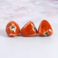 Retro ceramic glaze triangle shaped loose beads for DIY bracelet accessories supply - Small Zongzi Shape Flow Glaze Orange