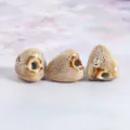 Retro ceramic zongzi beads variant, glazed irregular DIY jewelry craft spacer beads. - Small Zongzi Shape Flow Glaze Coffee & White