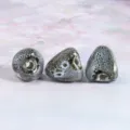 Vintage ceramic beads with unique floral glaze finish, ideal for DIY bracelets and jewelry. - Small Zongzi Shape Flow Glaze Gray & White