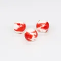 10mm Ceramic Splash-Glazed Loose Beads Red White DIY Bracelet Jewelry Making Accessory - 10mm Splashed Glaze, 2.8mm Hole / Splattered Red Floral Pattern