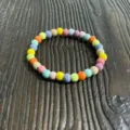 Colorful ceramic bead bracelet, stackable multi-color single circle handmade wrist jewelry - CS Candy Colors