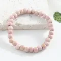 Pink ceramic beaded bracelet, minimalist single-strand artistic daily jewelry for women. - CS Pink Beige