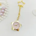 Gold star nurse watch keychain cute pink dial pendant student fashion pocket watch accessory - Gold Pink