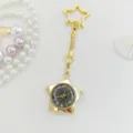 Gold pentagram keychain watch, stylish mini pocket watch with clear dial for daily use. - Gold Black