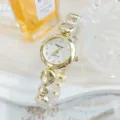 Χρυσό γυναικείο ρολόι quartz κομψό βραχιόλι πολυτελείας μόδα chic στιλ για γυναίκες - Χρυσό Λευκό
