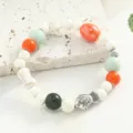 Chic Jingdezhen ceramic beaded bracelet featuring cute starfish and fish charms for women. - Multi-Color(CS178)