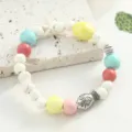 Handmade ceramic beaded bracelet with cute fish and starfish charms, sweet women fashion jewelry. - Multi-Color(CS179)