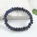 Bracelet Perles Céramique Bleu Cercle Unique Femme Mode Bijoux Élégant Chic Variante Style - CS Bleu peau de tigre