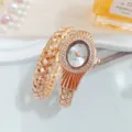 Dettaglio orologio donna oro rosa, quadrante ovale con strass e cinturino intrecciato. - Stile Intrecciato Serpente Oro Rosa / Oro rosa